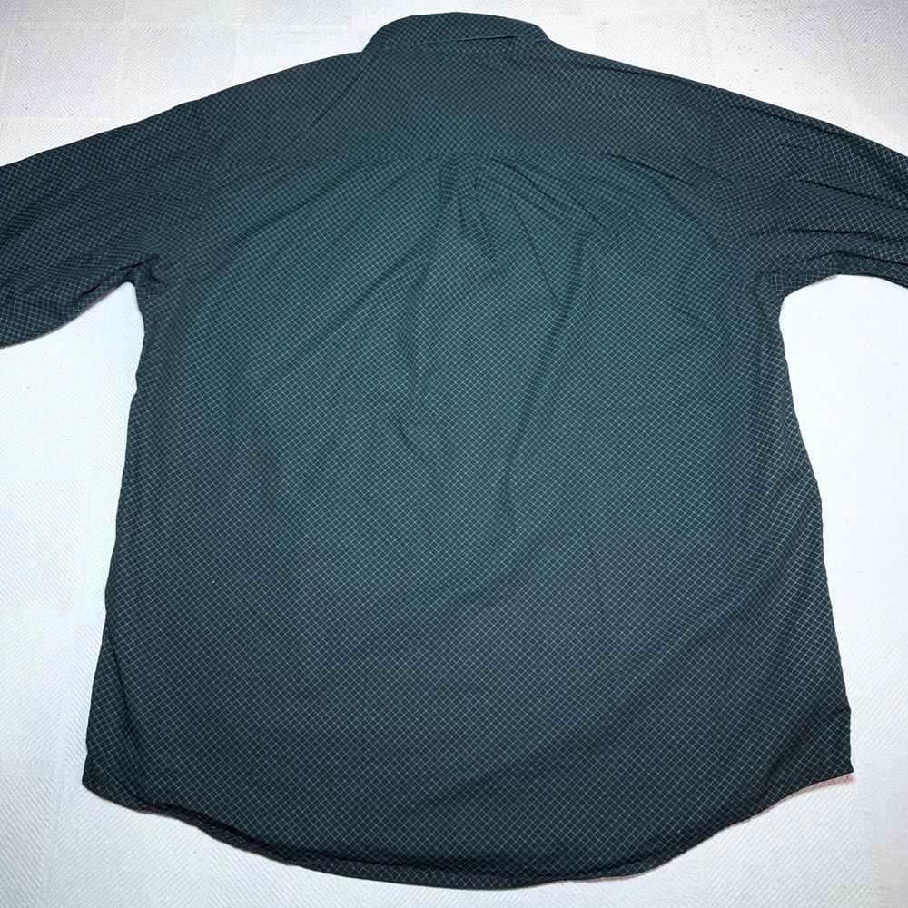 Cinch Button Up Shirt Mens Large Western Geometric Diamond Print Teal Black - Picture 6 of 11